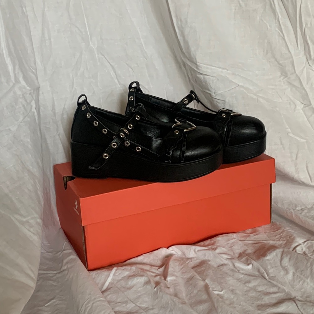 Black Platform shoes with cute silver detailings